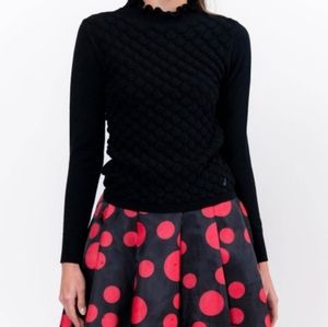 Lucy Paris black Irene bubble knit crop Sweater sz S